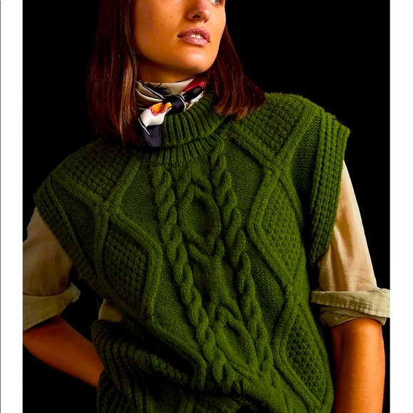 Anthropologie Sweaters - Anthropologie Cable-Knit Turtleneck Sweater Vest NWOT (*) HOST PICK❤️